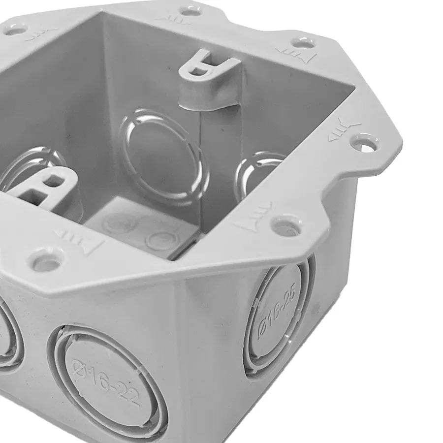 Caja de embutir para construcción en seco, de cerca